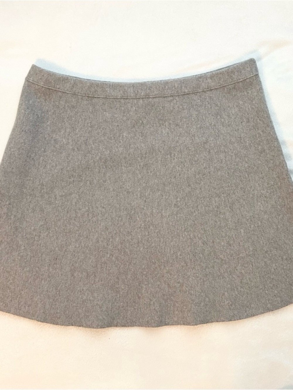 Theory Wool & Angora Rabbit Hair Sweater Gray Flounce Mini Skirt M Unlined